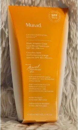 Широкий спектр SPF50 Защита от солнца для лица Murad Environmental Shield Multi-Vitamin Clear Coat
