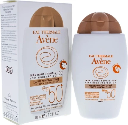 Sun Cream Avène Tinted Mineral Fluid SPF50+
