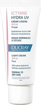 Легкий крем Ducray Ictyane Hydra UV для защиты лица от солнца