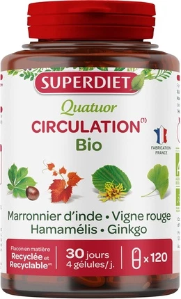 Quartet Superdiet Organic Circulation Horse Chestnut Red Vine Witch Hazel