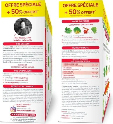 Биологически активная добавка Superdiet Quatuor Circulation Bio