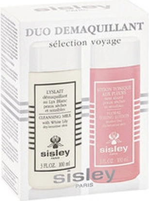 Набор для очищения Sisley Duo Набор для очищения для сухой и чувствительной кожи Очищающее молочко с белой лилией 100мл Цветочный тонизирующий лосьон 100мл