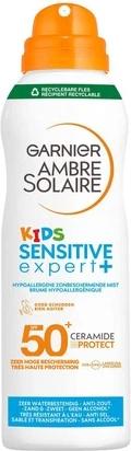 Arzon narxdagi quyoshdan himoya qiluvchi sprey Garnier Ambre Solaire Kids Sensitive Expert+