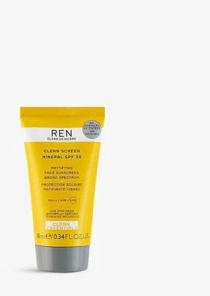 Минеральный матирующий солнцезащитный крем для лица SPF 30 Ren Clean Skincare Clean Screen