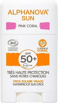 Солнцезащитный стик Alphanova Alphanova Sun Face Pink Coral Sun Stick SPF50+
