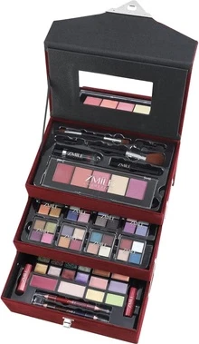 Косметичка Smile Cosmetics Beauty Case Вельветовая Веганская Косметичка в темно-бордовом цвете