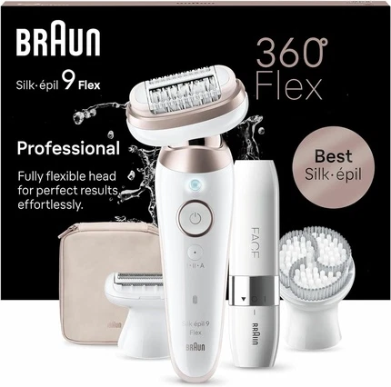 Эпилятор Braun Silk-épil 9 Flex для легкого удаления волос 9-360 3D Белый/Розовый Титан