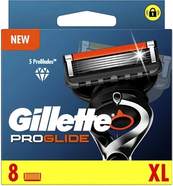 Gillette Fusion Proglide Charger bilan 8 ta zapas qismli soch olish to'plami