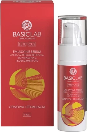 Сыворотка Estetica Esteticus Emulsion Serum с 0.3% Чистого Ретинола, 3% Витамина С и Коэнзимом Q10