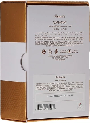 Eau De Parfum Rasasi Qasamat Rasana