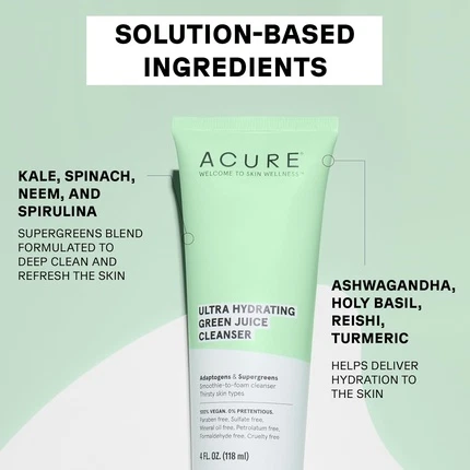 Acure Hydrating Green Juice Cleanser ko'pikli yuvish vositasi