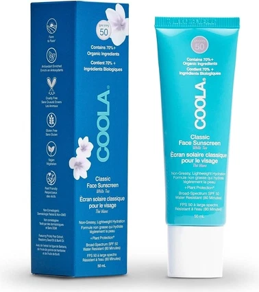Солнцезащитный крем-лосьон для лица Coola Classic SPF 50 Солнцезащитный крем-лосьон для лица с органическим увлажняющим средством для лица на каждый день