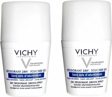 Дезодорант-шарики Vichy Набор дезодорантов-шариков для чувствительной кожи 2 х 50 мл 24 часа защиты