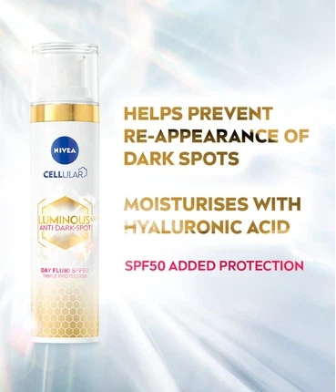 Дневной флюид Nivea Cellular LUMINOUS 630 против пигментных пятен с тройной защитой