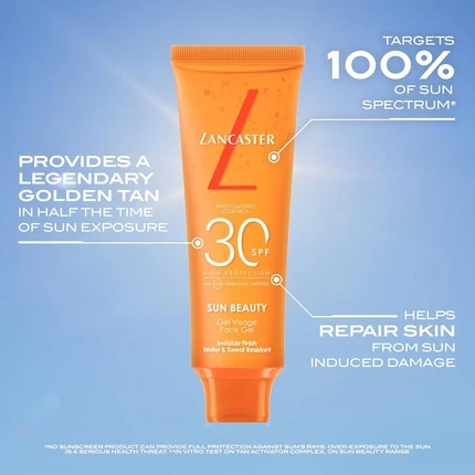 Sunscreen Lancaster Sun Sport Invisible Face Gel SPF 30