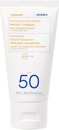Солнцезащитный крем SPF50 Korres Йогурт Быстро впитывающийся