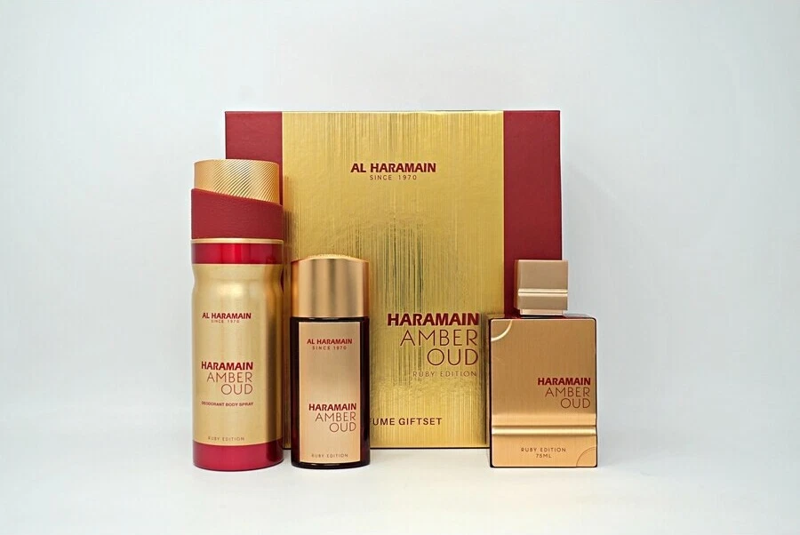 Eau de Parfum Spray Gift Set Al Haramain Amber Oud Ruby