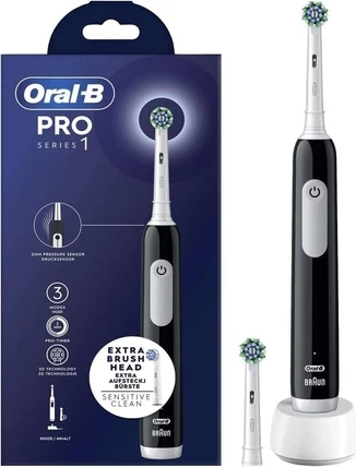 Электрическая зубная щетка Oral-B Pro Series 1 для взрослых, осциллирующая, Черный Белый