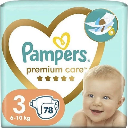 Подгузники Pampers Premium Care Max Размер 3 Jumbo Pack