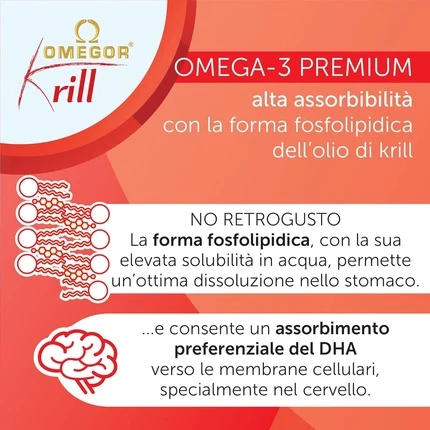Добавка Omegor Krill Pure Масло криля Superba с Омега-3, холином и астаксантином