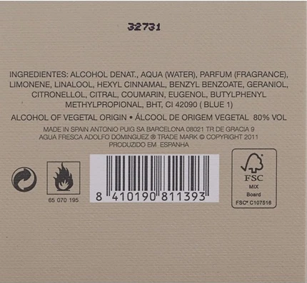Eau De Toilette Adolfo Dominguez Agua Fresca Hombre