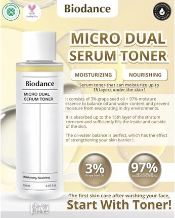 Двухфазный тонер для лица Biodance Biodanc Micro Dual Serum Toner