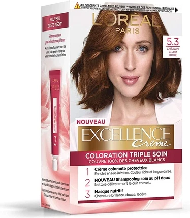 Краска для волос L'Oreal Professional Excellence Triple Care Colour Каштановый 5.30 Светло-золотистый коричневый