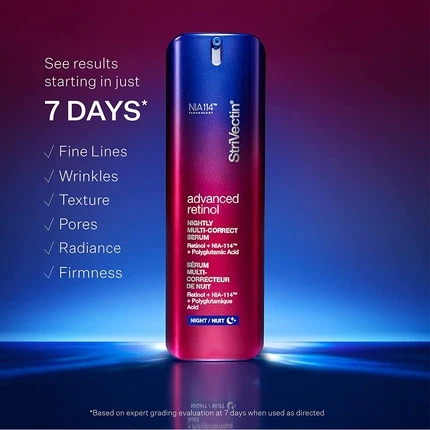 Сыворотка Strivectin StriVectin Retinol Nightly Multi-Correct Сыворотка для заметного уменьшения мелких морщин и морщин Восстанавливает эластичность