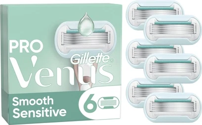 Gillette Venus Deluxe Smooth Sensitive Uchuvchi Anglaydigan Pichoqlar