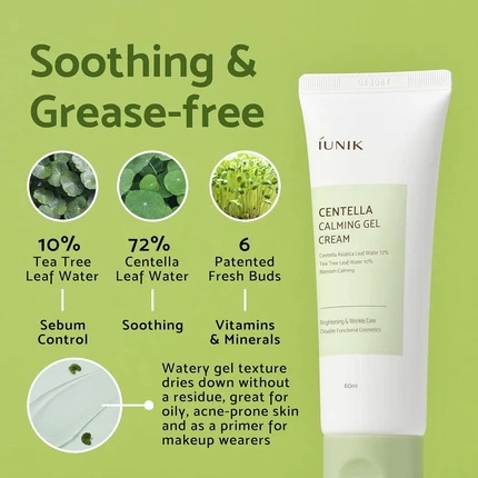 Успокаивающий гель-крем для лица Iunik Centella Calming Gel Cream