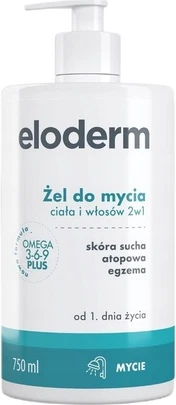 Гель для мытья тела и волос Eloderm С первого дня жизни Омега 369 Плюс