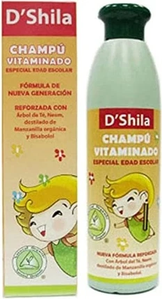 Shampoo D'Shila Shila Vitamin bilan boyitilgan Maktab uchun shampuni