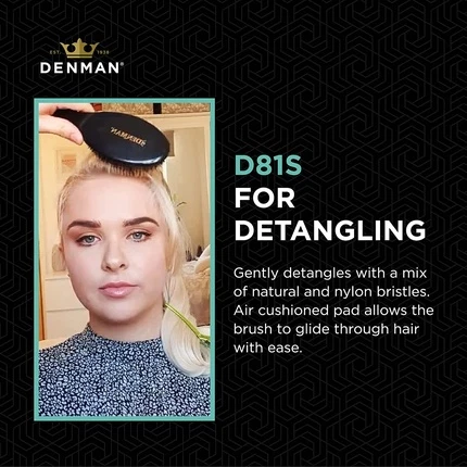 Щетка Denman Cushion для волос с мягкими нейлоновыми штифтами и щетиной кабана