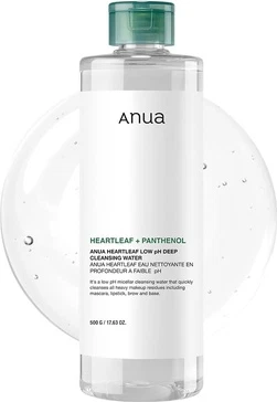 Мицеллярная вода Anua Heartleaf Low pH Deep Cleansing Water с мицеллярной водой, пантенолом и скваланом