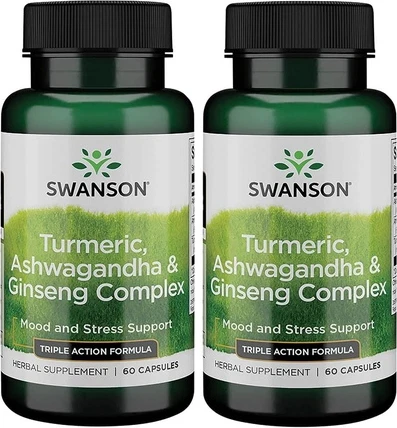 Комплекс Swanson Полный Спектр Куркума Ашваганда & Женьшень