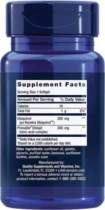 Витаминная сыворотка Life Extension Super Ubiquinol CoQ10 с Шиладжитом