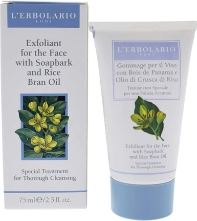 Yuz uchun sovun L'Erbolario Exfoliant Soapbark va Guruch uni tozalovchi