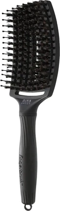 Olivia Garden Fingerbrush Care Iconic Boar & Nylon soch cho'tkasi, to'liq qora