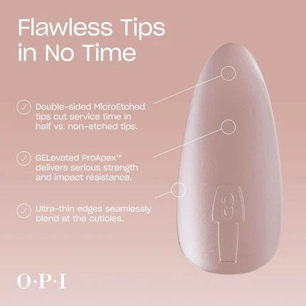 Наконечники для ногтей Soft Gel OPI Gelevate Средняя Длина Гибкие и Естественные