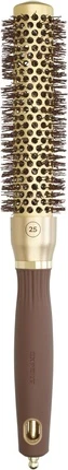 Round Brush Olivia Garden Expert Blowout Speed Wavy Bristles Gold & Brown 25