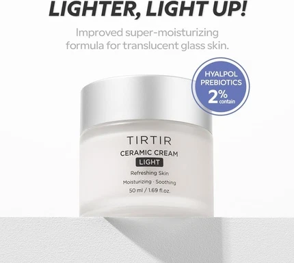 Крем для лица Tirtir Ceramic Cream Light Deep Moisturizer для эффекта «стеклянной кожи» с полиглутаминовой кислотой
