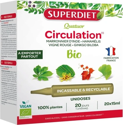 Пищевая добавка Superdiet Quatuor Circulation Bio Light Legs с каштаном