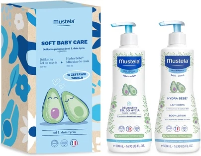 Набор: Мягкий очищающий гель и Молочко для тела Mustela