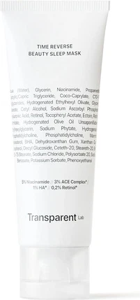 Маска для сна Time Reverse Beauty, ночная антивозрастная маска, Transparent Labs