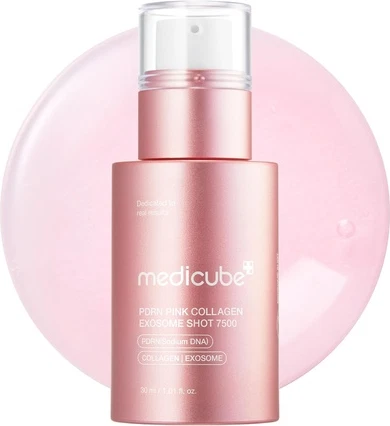 Сыворотка Medicube Pdrn Pink Collagen Exosome Shot Serum 7500 PPM Жидкая для улучшения кожи