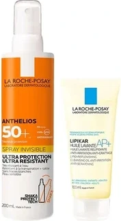 La Roche-Posay Anthelios Солнцезащитный крем SPF 50 и Lipikar Очищающее масло AP против покраснений