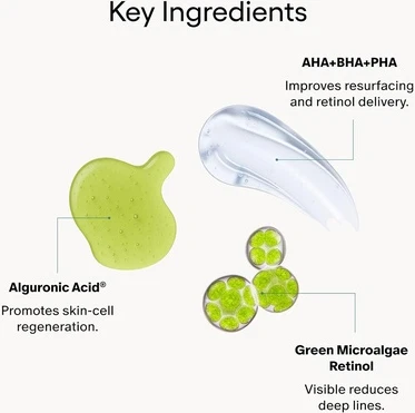 Algenist Yashil mikroalgiya retinol bilan yoshartiruvchi qarishga qarshi sarum