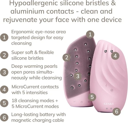 Geske Smartappguided Sonic Thermo Facial Brush & Facelifter 8 в 1