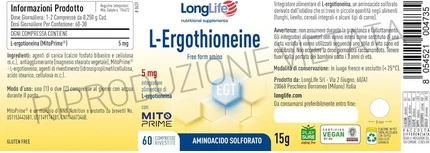 Longlife Lergothioneine Tarkibida Oltingugurt Mavjud Aminokislota Mitoprime