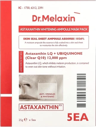 Набор тканевых масок Dr. Melaxin Astaxanthin Whitening